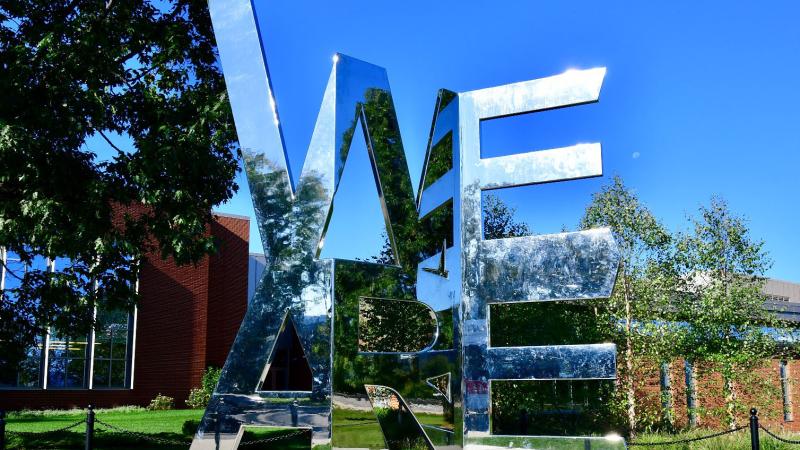 Image of iconic We Are sculpture
